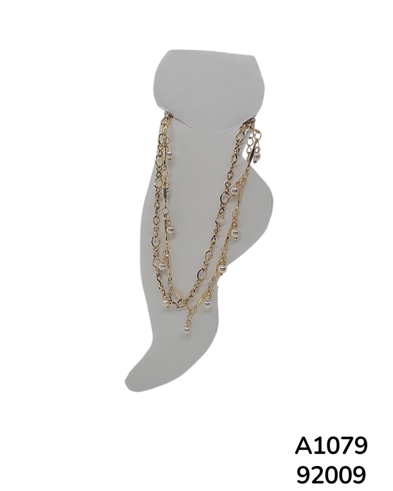 A1079 Tobillera con colgante de perla en acero inoxidable