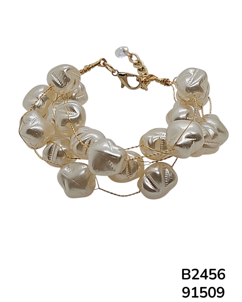B2456 Brazalete de Perlas Texturizado