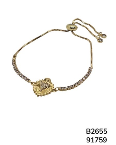 B2655 Brazalete Ajustable con Dije en Forma de Corazón