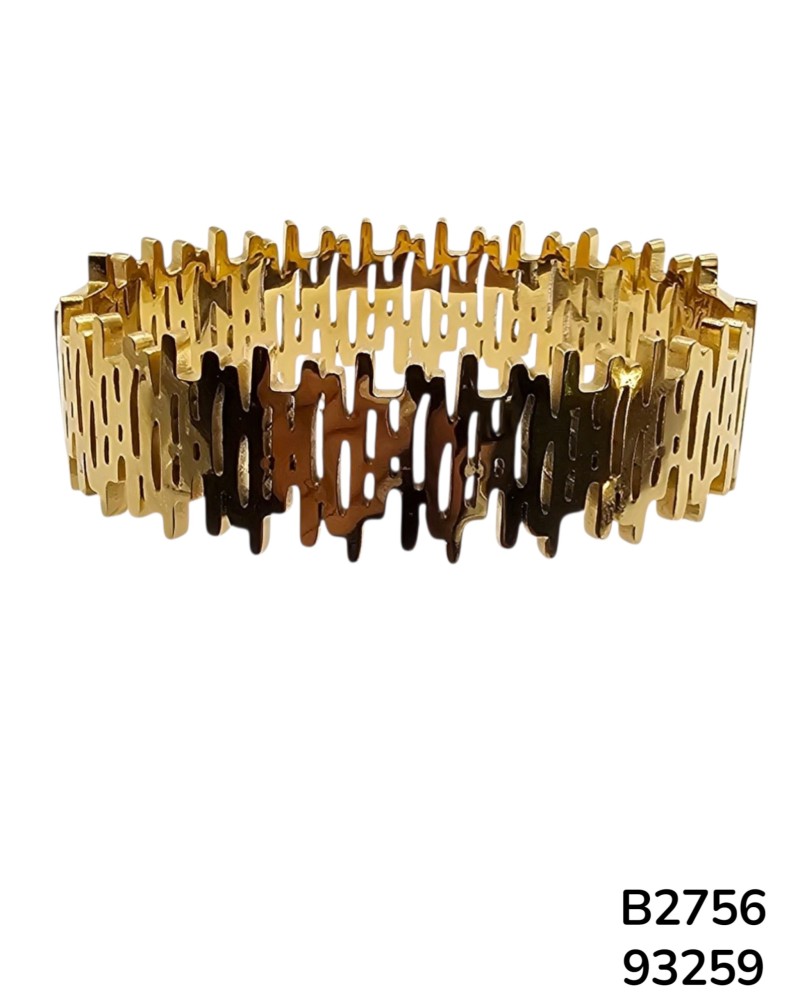 B2756  Brazalete en Acero Inoxidable Dorado "estilo serca de arbustos