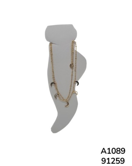 A1089 Tobillera con colgante de luna