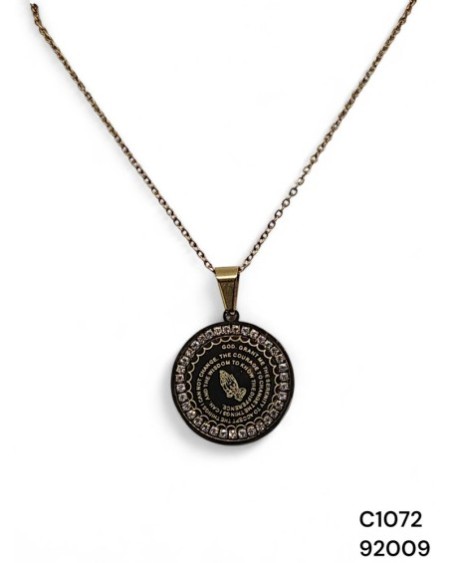 C1072 Cadena con colgante elegante de la oración de serenidad y sabiduría.