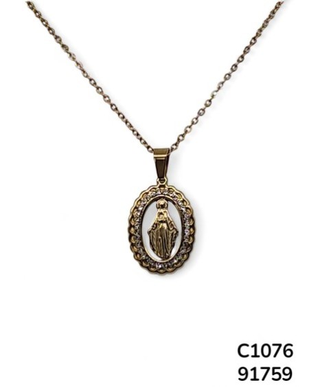 C1076 Cadena con colgante de la Virgen Maria