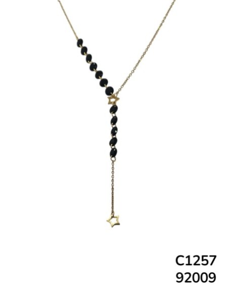 C1257 Cadena de estrella con cuentas negras