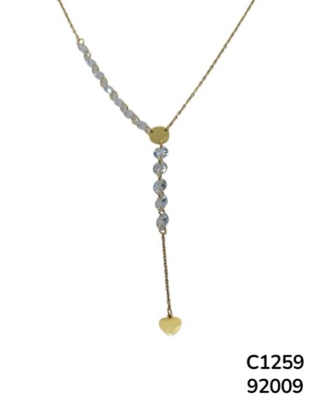 C1259 Cadena de corazón con cristales