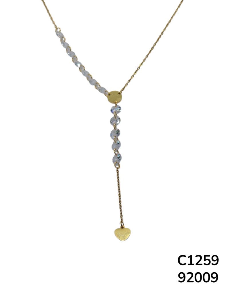 C1259 Cadena de corazón con cristales