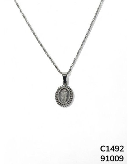 C1492 Cadena con Dije de la Virgen de Guadalupe - Plata