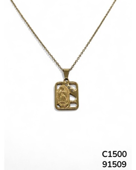 C1500 Cadena con colgante de la Virgen de Guadalupe