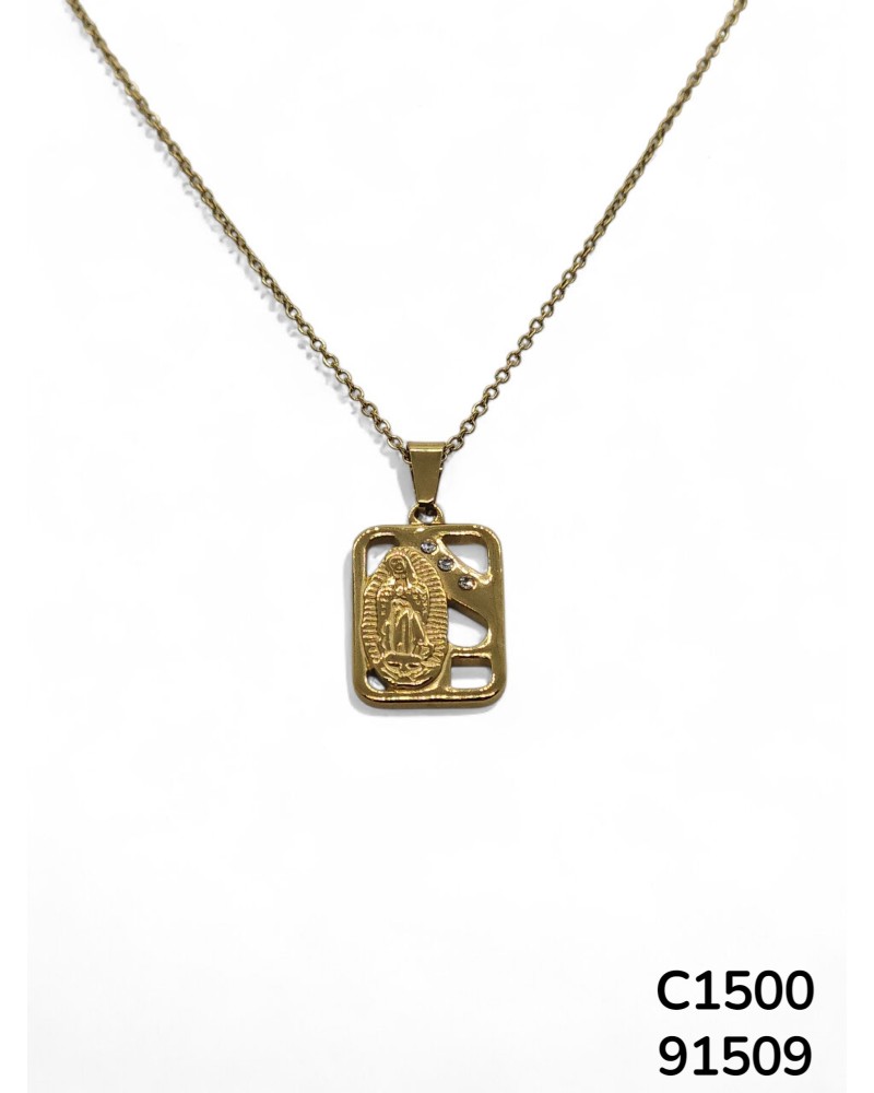 C1500 Cadena con colgante de la Virgen de Guadalupe