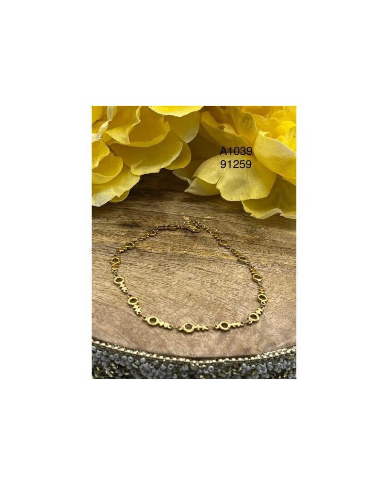 Tobillera delicada con eslabones bañada en oro – Accesorio minimalista