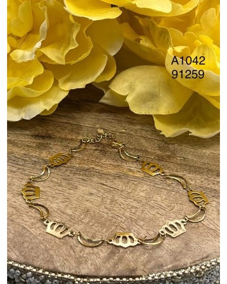 Tobillera con diseño de corona dorada – Sofisticación y elegancia para