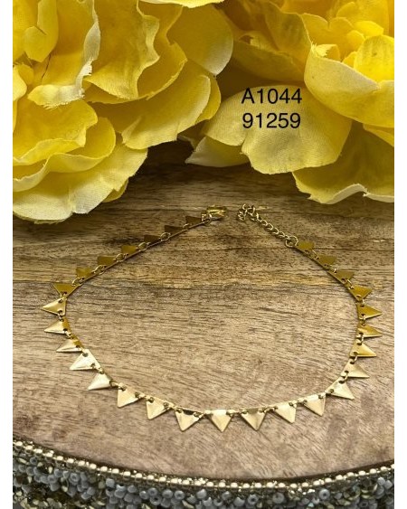 Tobillera geométrica con triángulos dorados – Diseño moderno y minimal