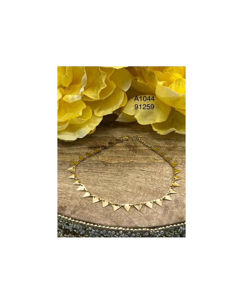 Tobillera geométrica con triángulos dorados – Diseño moderno y minimal