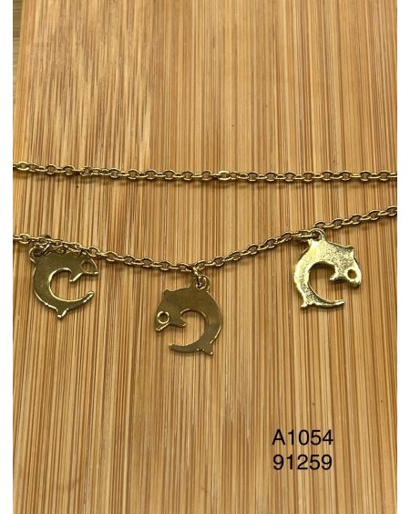 Tobillera con encanto de delfín dorado – Accesorio alegre y veraniego