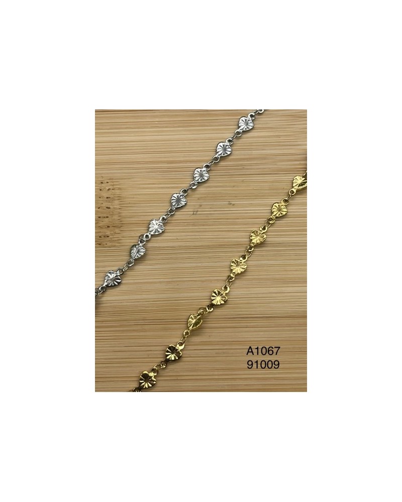 Set de tobilleras con corazones en oro y plata – Romántico y versátil,