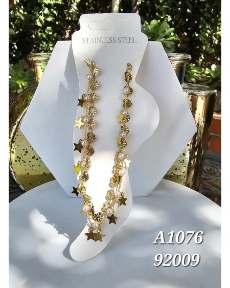 Tobillera con estrella y perla – Tobillera moderna y delicada con dise