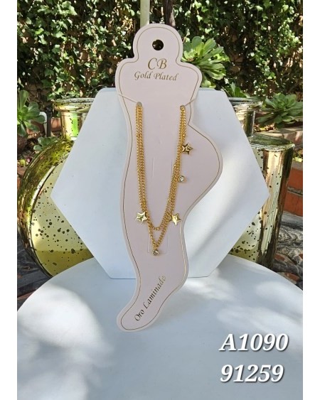 Tobillera dorada con estrella y cristales – Destaca tu estilo con esta