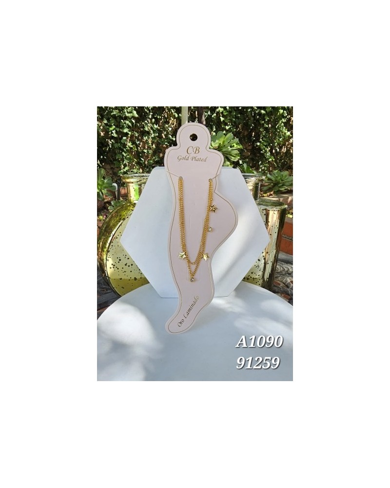 Tobillera dorada con estrella y cristales – Destaca tu estilo con esta