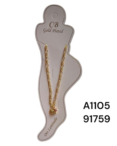 Tobillera bañada en oro con colgante de flor – Diseño minimalista y el