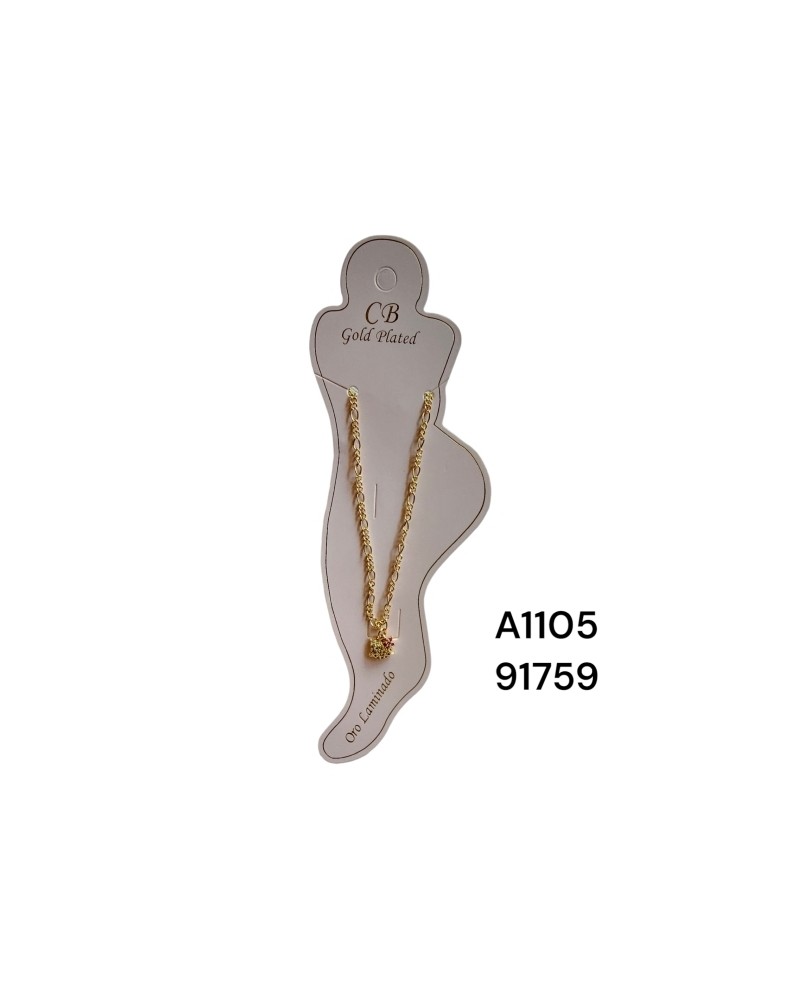 Tobillera bañada en oro con colgante de flor – Diseño minimalista y el