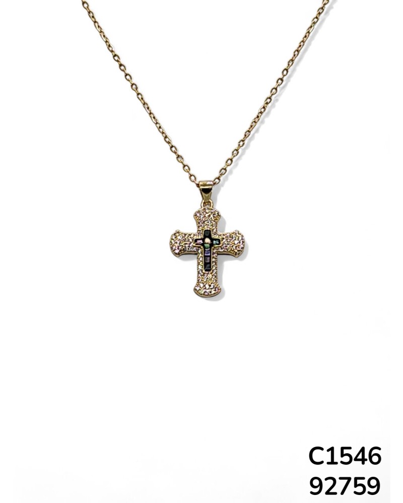 C1546 Cadena con Dije de Cruz de Abulón