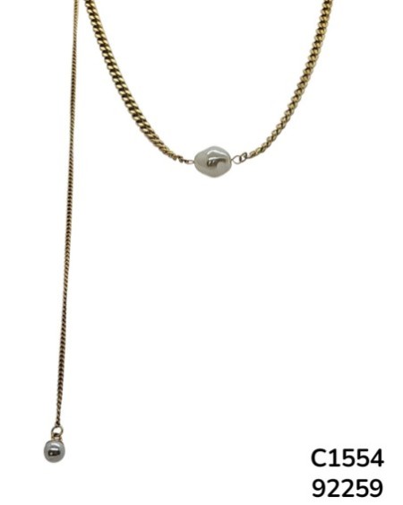 C1554 Cadena Minimalista con Dije de Perla