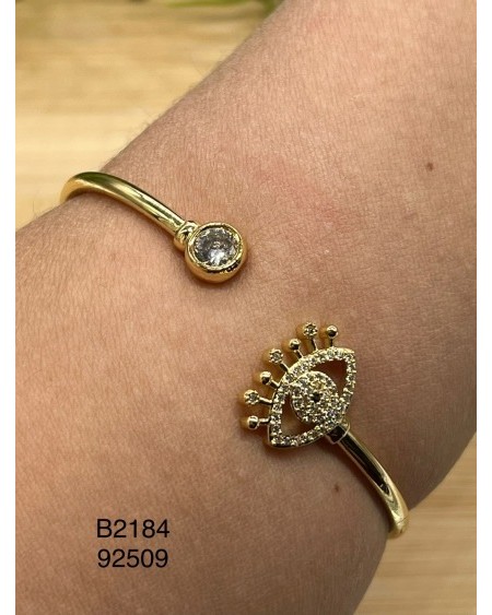 Pulsera Dorada con Ojo Turco y Cristales – Un diseño protector con un toque moderno y brillante