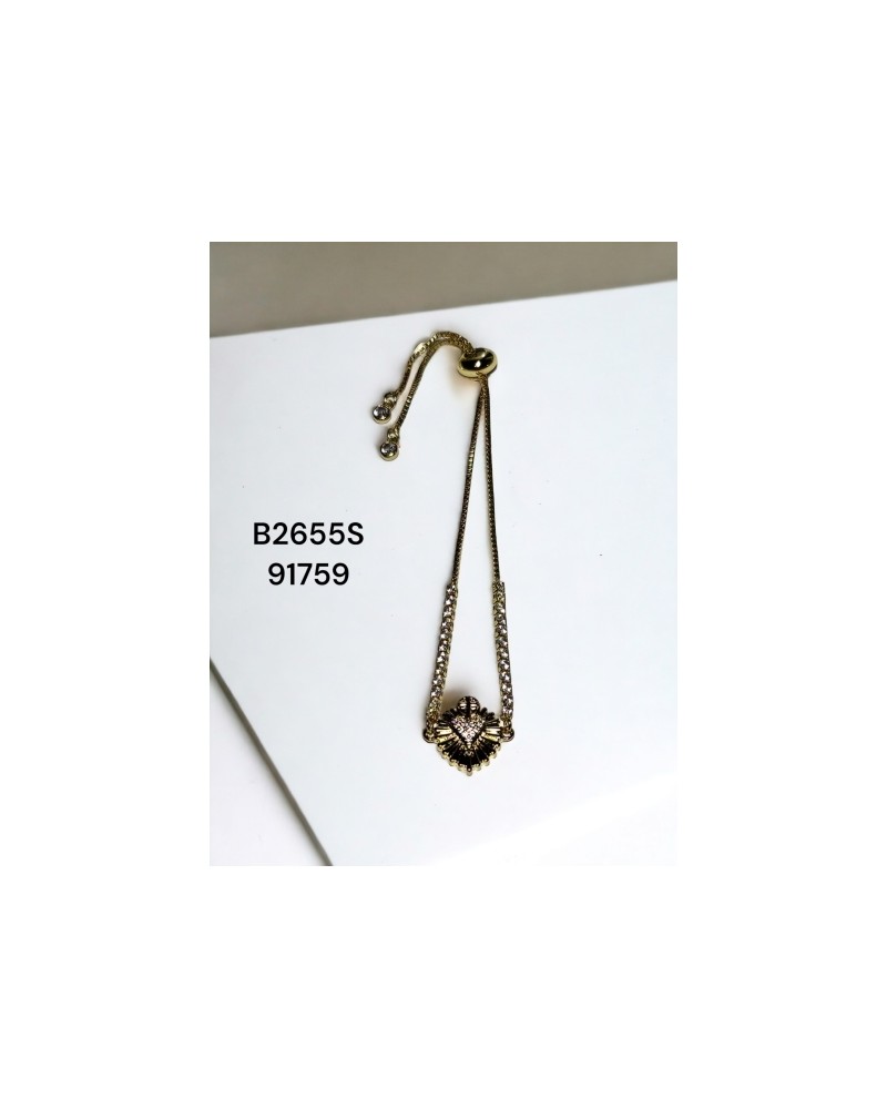 Brazalete Ajustable con Dije en Forma de Corazón – Delicado y Versátil