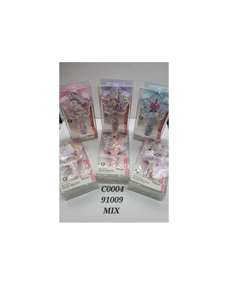 Cepillo para el cabello en forma de estrella con cuentas flotantes