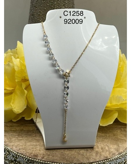 Collar de estrella y luna con cristales