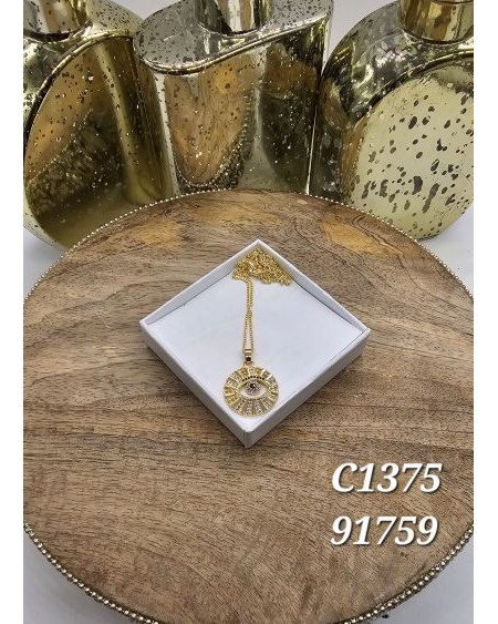 Collar con Ojo Turco y Zirconia Incrustada – Amuleto de Protección con