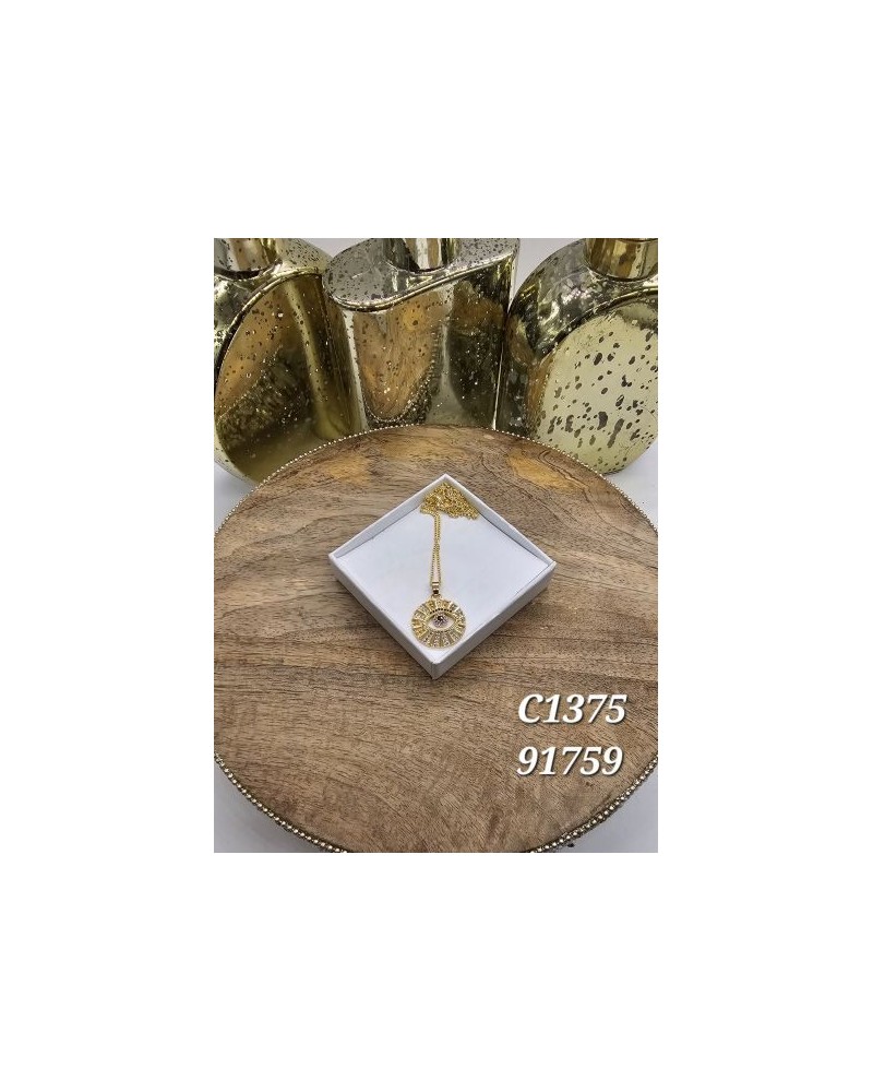 Collar con Ojo Turco y Zirconia Incrustada – Amuleto de Protección con