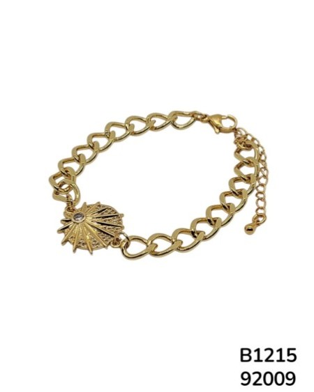 B1215 Pulsera Sol Radiante Dorada