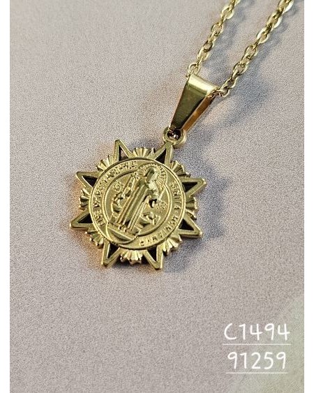 Collar con Estrella y Medalla de San Benito | Protección y Fe Católica