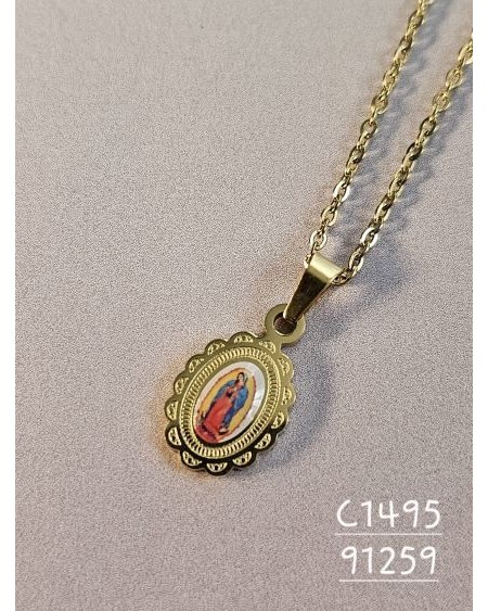 Collar con Virgen de Guadalupe Ovalado | Joyería Espiritual y Devocion