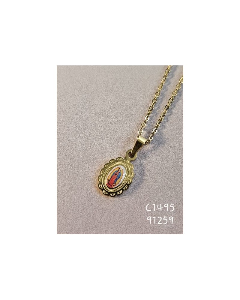 Collar con Virgen de Guadalupe Ovalado | Joyería Espiritual y Devocion