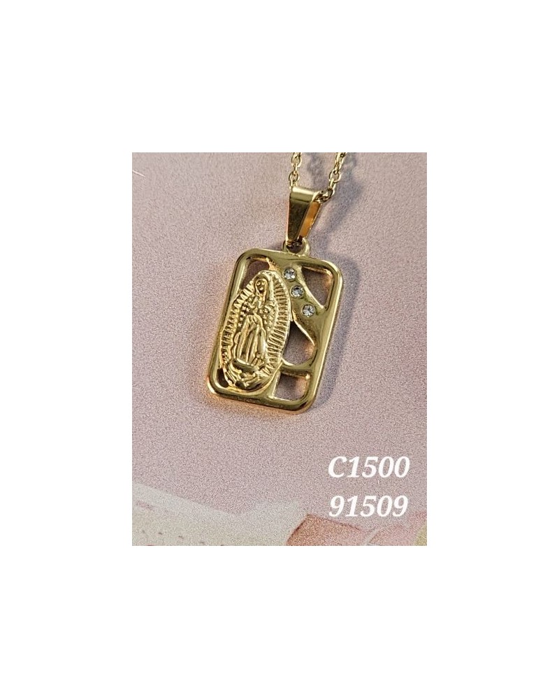 Collar Rectangular con la Virgen de Guadalupe | Joyería Católica Exclu