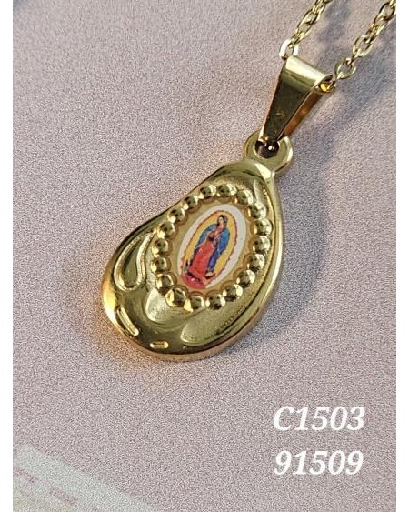 Collar de la Virgen de Guadalupe en Gota | Diseño Espiritual Elegante