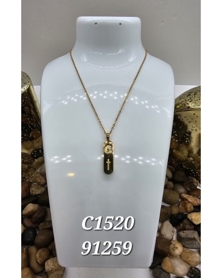 Collar con Cruz y Virgen | Joyería Religiosa con Significado Profundo