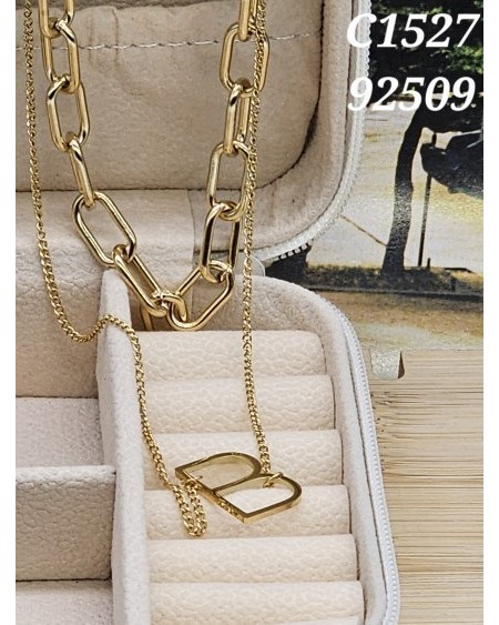 Collar con Letra "B" y Eslabones Gruesos | Joyería Personalizada con E