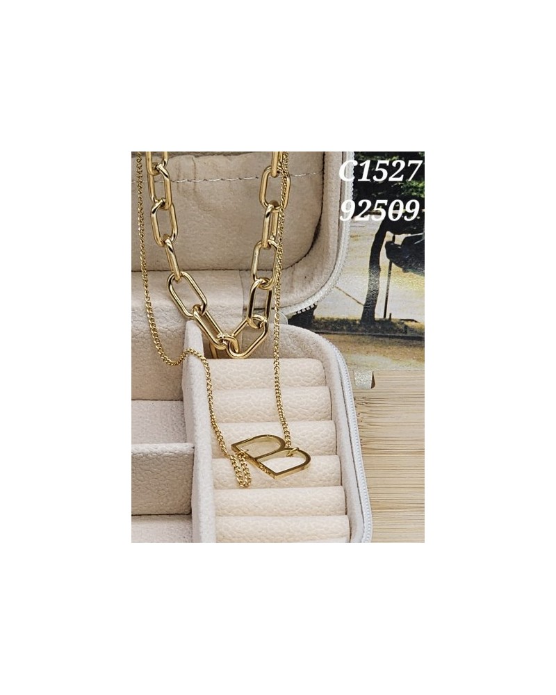 Collar con Letra "B" y Eslabones Gruesos | Joyería Personalizada con E