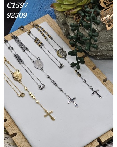 Colección de Rosarios C1597 | Joyería Religiosa en Oro y Plata