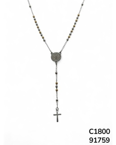 C1800 Cadena con Medalla de San Benito y Cruz