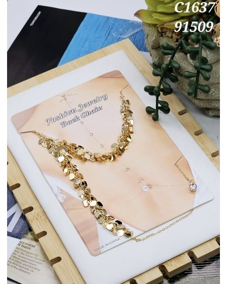 Cadena Trasera con Hojas - Accesorio Perfecto para Espalda Descubierta