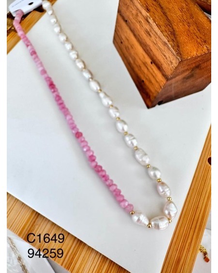 Collar de Perlas en Degradado Rosa - Elegancia y Feminidad