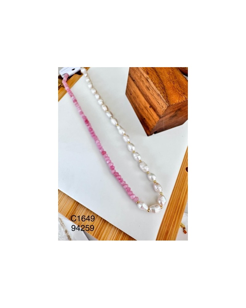 Collar de Perlas en Degradado Rosa - Elegancia y Feminidad