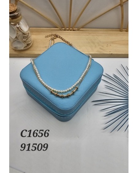 Collar de Perlas con Barras Doradas - Sofisticación con un Toque Moder