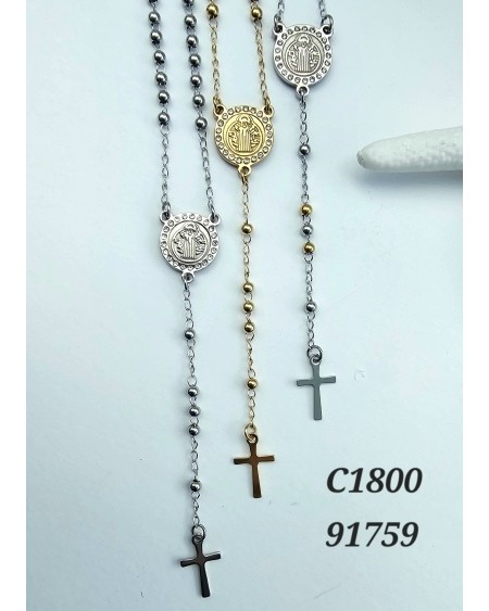 Collar con Medalla de San Benito y Cruz - Protección y Espiritualidad