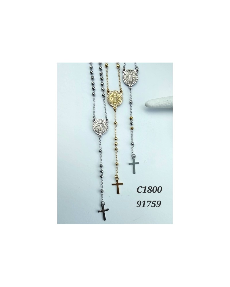 Collar con Medalla de San Benito y Cruz - Protección y Espiritualidad