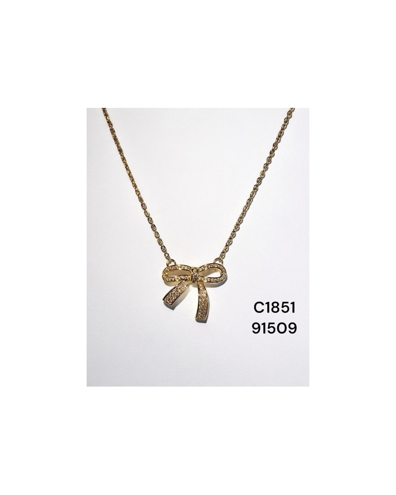 Colgante de Lazo Brillante - Joyería Glamourosa en Acero Inoxidable